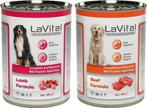 La Vital Biftekli & Kuzulu  Destekleyici Yetişkin Köpek Konservesi 400 gr 2 Adet