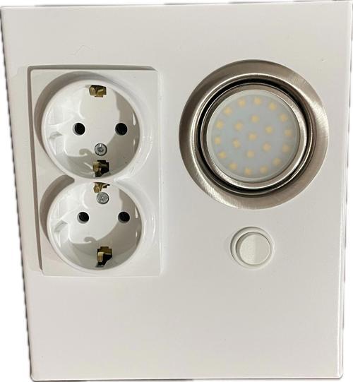 PRİZMA LED SPOTLU 2 PRİZLİ TEZGAHALTI ARM BEYAZ 4