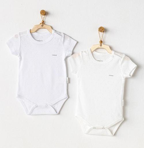 Jacquard Kısa Kollu 2'li Bebek Body AC24704