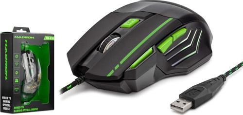 HDG30 3600dpi Ledli 1.44mt USB Kablolu Oyuncu Mouse - Siyah-Yeşil