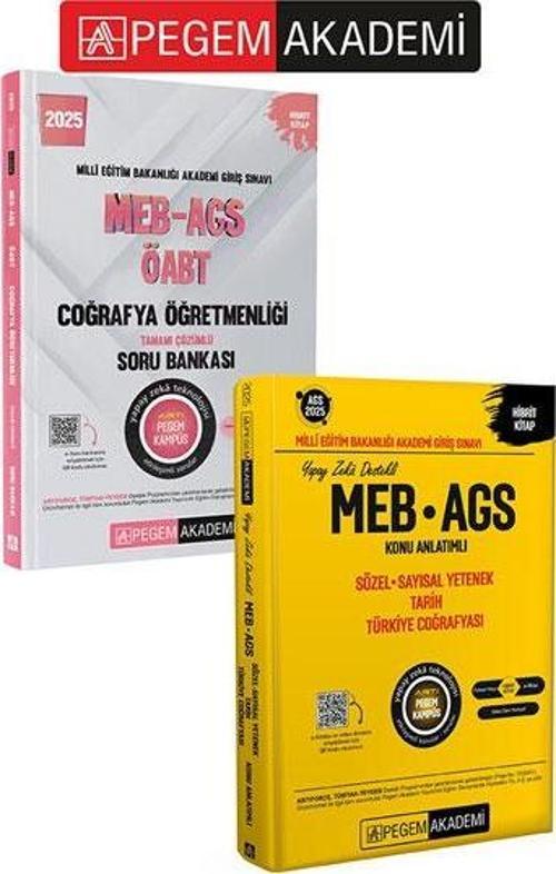 PEGEM AKADEMİ 2025 MEB-AGS-ÖABT Coğrafya Tamamı Çözümlü Soru Bankası + 2025 MEB - AGS Konu Anlatımlı