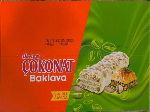 Baklavalı Çikolata Kaplamalı Gofret 30 Gram X (24 Adet)