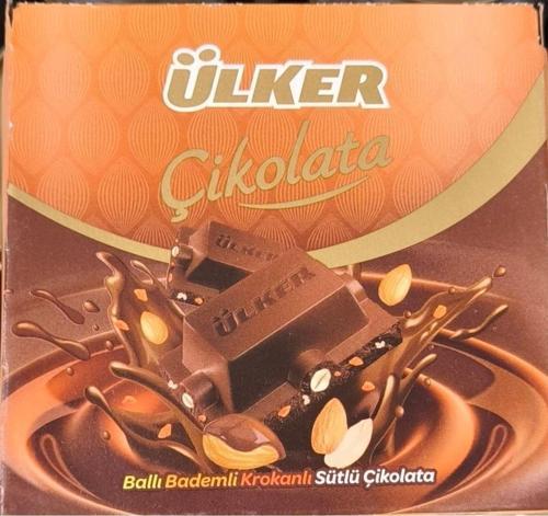 Ballı Bademli Krokan Çikolata Kare 60 Gram X (6 Adet) Toplam 360 Gram