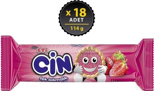 Cin Lokmalık Çilekli Bisküvi 114 G X 18 Adet