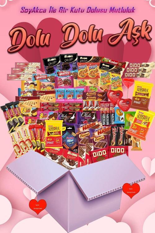 Dolu Dolu Aşk  Ekstra Boy Atıştırmalık Paket 78 Parça