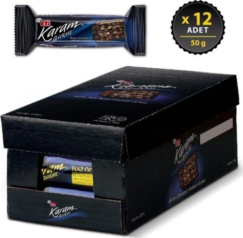 Karam Gurme Bitter Çikolatalı Gofret 50 G X 12 Adet