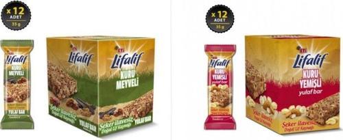Lifalif Kuru Meyveli 12 Ad. Ve Kuru Yemişli 12 Adet Yulaf Bar Set