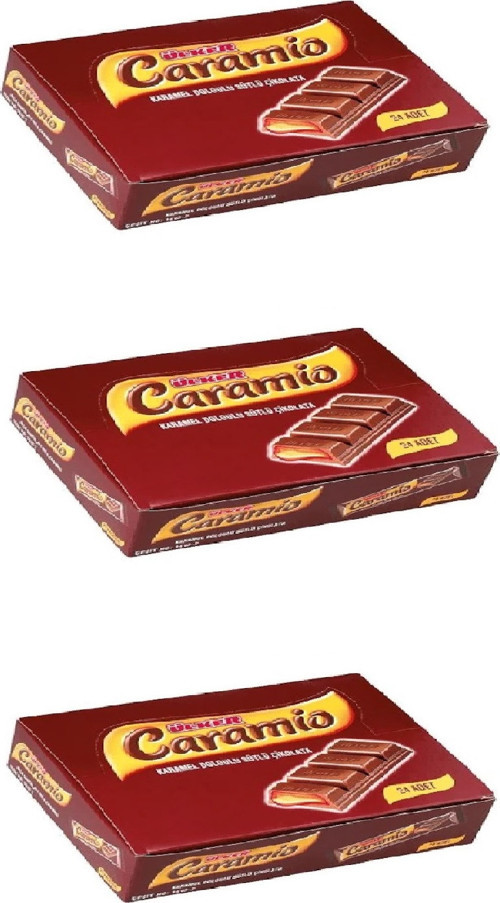 CARAMİO Karamel Dolgulu Sütlü Kare Çikolata - 32 gram - 72 Adet