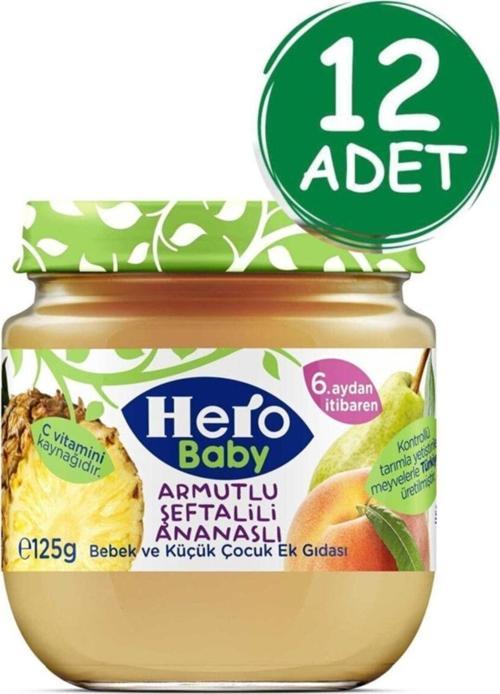Armut Şeftali Ve Ananas Püreli Kavanoz Mama 125G 6 Adet