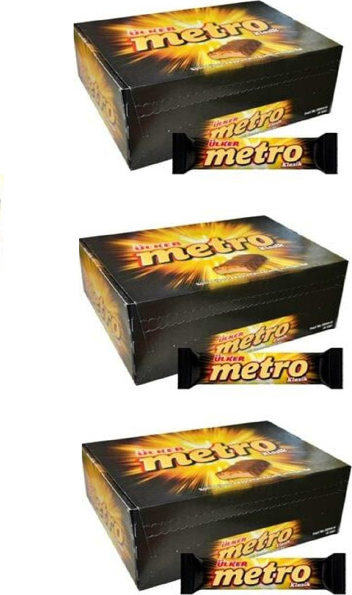 METRO Sütlü Çikolata Kaplamalı Karamel ve Nugalı Bar - 36 gram - 72 Adet
