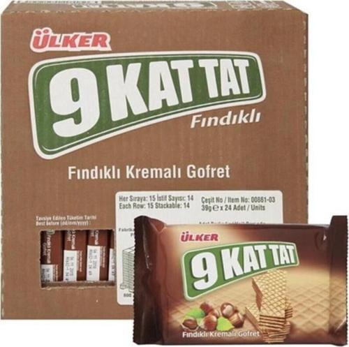 9 Kat Tat Fındıklı Gofret 39 Gr X 24 Adet