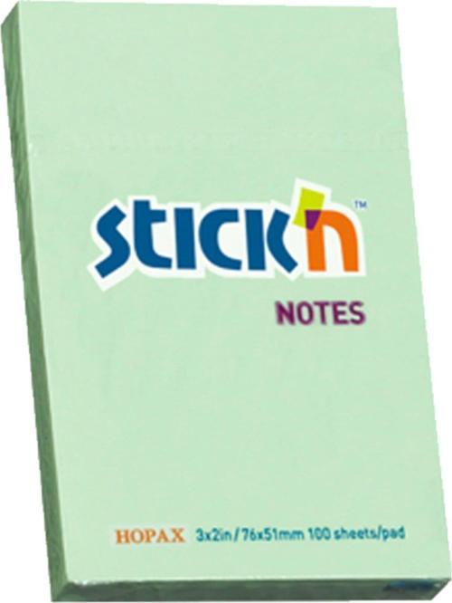 Stickn Eco Notes Pastel Yeşil Yapışkanlı Not Kağıdı 100 Yaprak 76 x 51 mm
