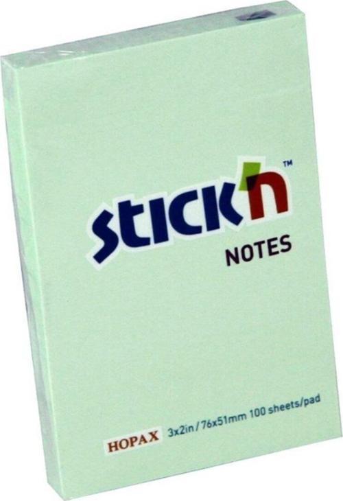 Hopax Stıckn Yapışkanlı Not Kağıdı 100 Yaprak 76x51 Mm Pastel Yeşil