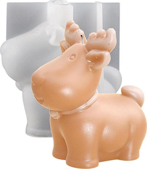 Silikon Kalıp Dekoratif Yılbaşı Geyik Noel Dekorasyon Mum Kalıbı 9.6X5.8 CM