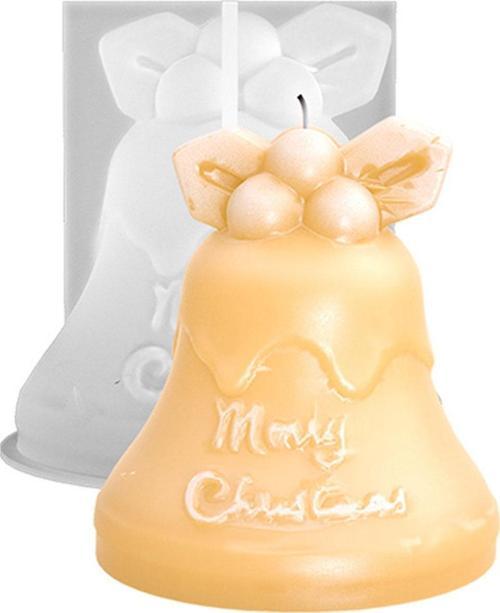 Silikon Kalıp Dekoratif Yılbaşı Zil Çan Noel Dekorasyon Mum Kalıbı 8.3X8.1 CM
