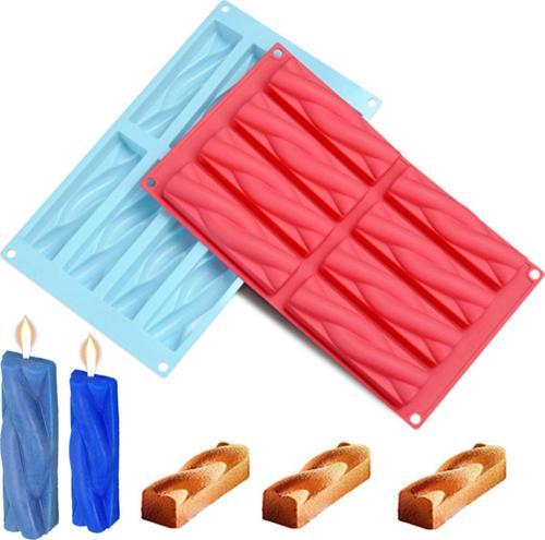 Silikon Kalıp Mum Örgülü Sabun Taş Tozu Kalıbı Burgulu Model Kek Çikolata Kalıbı 8 Li