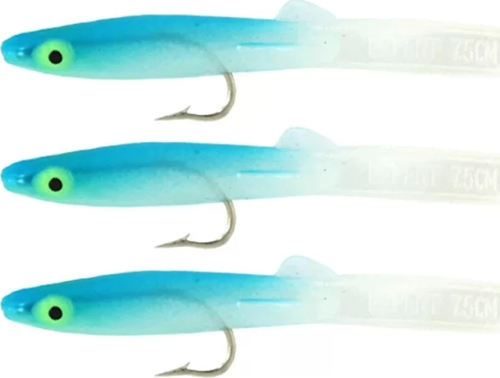 3525 Eel Fish 7.5cm Silikon Zargana Suni Yem 3'lü Paket E23 Blue