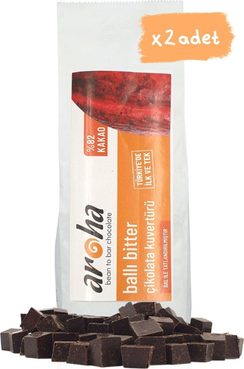 Ballı Ilave Şekersiz %82 Bitter Çikolata Kuvertürü 500 Gr X 2 Adet