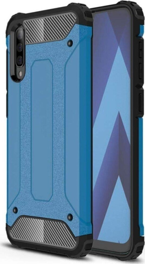 Samsung Galaxy A30s Kapak Çift Katmanlı Zırh Tank Kılıf - Mavi
