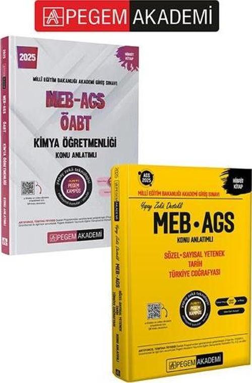 PEGEM AKADEMİ 2025 KPSS ÖABT Kimya Konu Anlatımlı + 2025 MEB - AGS Konu Anlatımlı Sözel Sayısal Yete