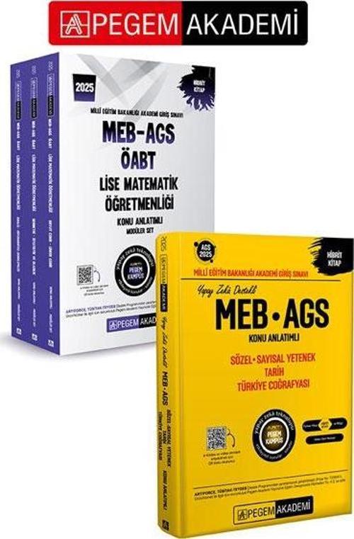 PEGEM AKADEMİ 2025 KPSS ÖABT Lise Matematik Konu Anlatımlı (3 kitap) + 2025 MEB - AGS Konu Anlatımlı