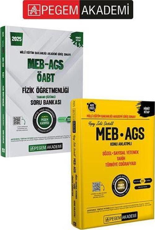 PEGEM AKADEMİ 2025 MEB-AGS-ÖABT Fizik Öğretmenliği Tamamı Çözümlü Soru Bankası + 2025 MEB - AGS Konu