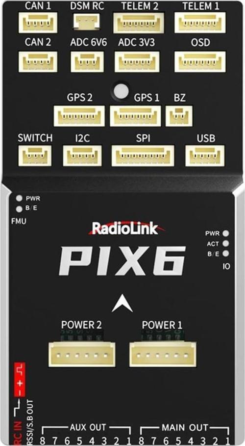 PIX6 16 Kanal Pixhawk Uçuş Kontrol Kartı Flight Controller +BEC