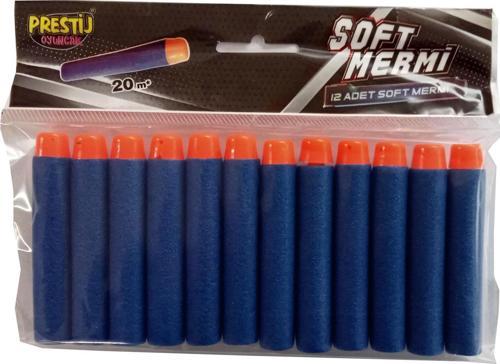 12 Adet Yumuşak Sünger Yeden Nerf Mermisi 7 cm