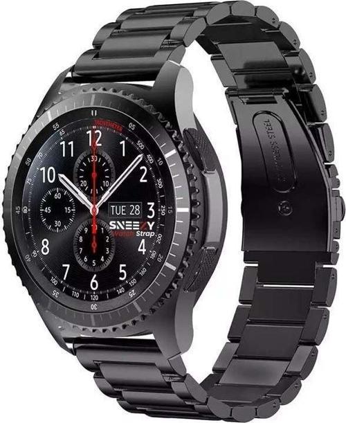 Huawei Watch GT5 46mm Uyumlu Kordon Paslanmaz Döküm Çelik Metal Baklalı Kordon