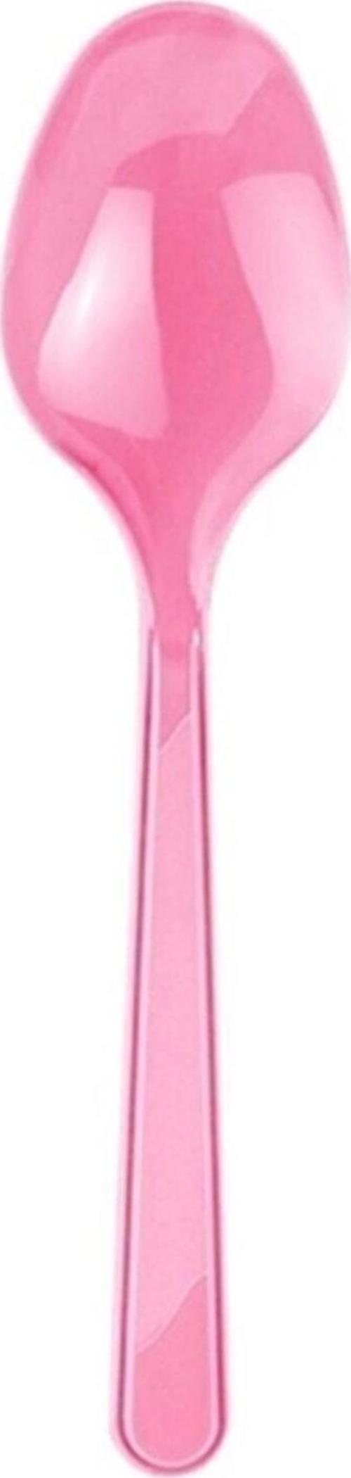 KAŞIK PLASTİK PEMBE 25 Lİ