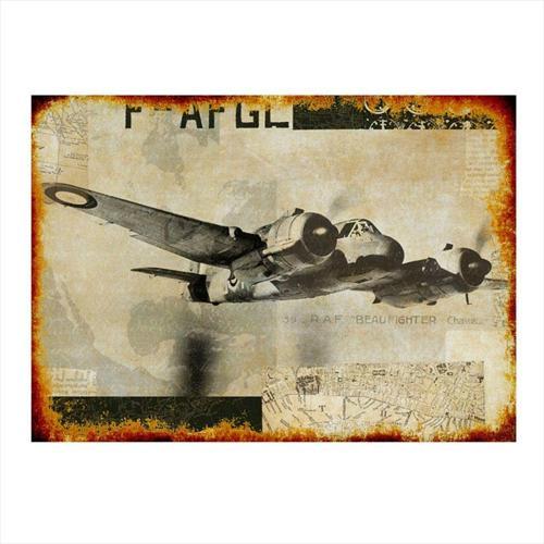 Retro Uçak Hediyelik Ahşap Tablo