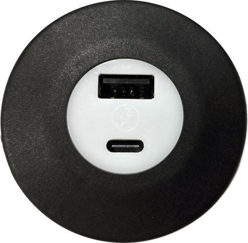 Usb & Typ-c Işıklı Araç Şarj Soketi 12-24v 2,4a
