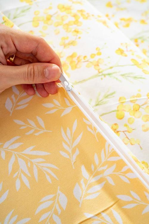 Lorisa Sarı Çift Kişilik Nevresim Takımı Pamuklu