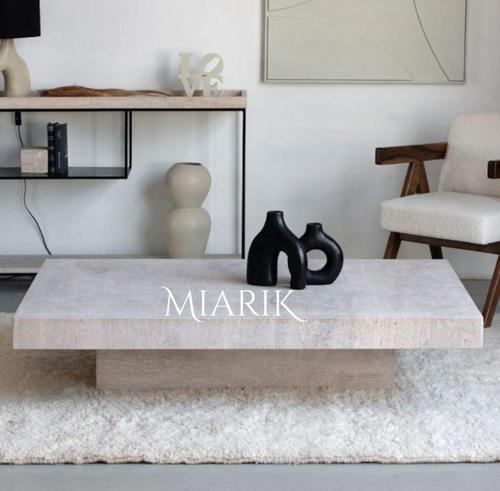 Miarik Design Mermer Uzun Orta Sehpa Larlela