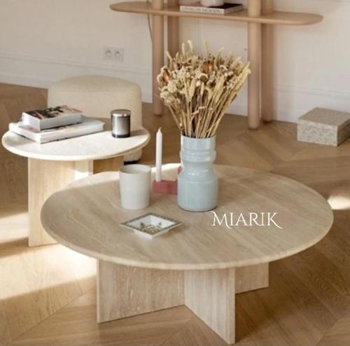 Miarik Design Mermer V Ayak 2'li Orta Sehpa Vayuv