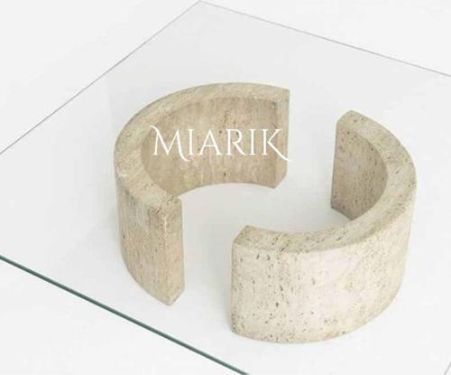 Miarik Design Traverten 2 Kabuk Ayaklı Orta Sehpa