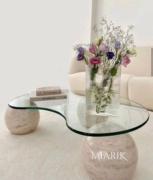 Miarik Design Traverten 3 Top Küre Orta Sehpa