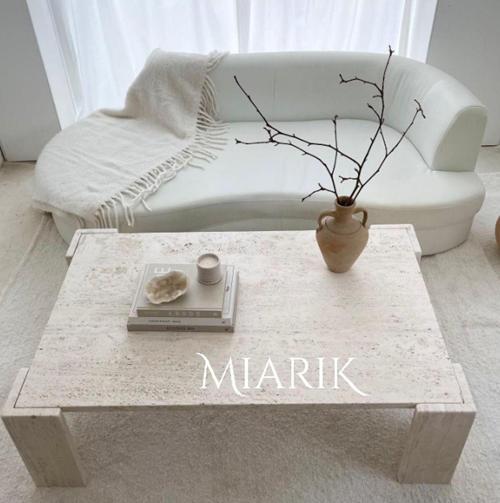 Miarik Design Traverten Kare V Köşeli Ayak Orta Sehpa