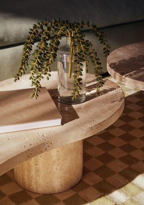 Miarik Design İki Silindir Ayaklı Dalga Tablalı Orta Sehpa