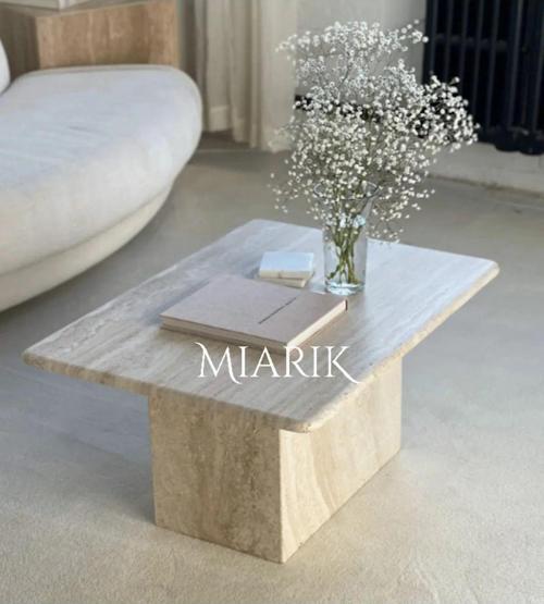 Miarik Design & Dekorasyon Traverten Dikdörtgen Ayak Orta Sehpa