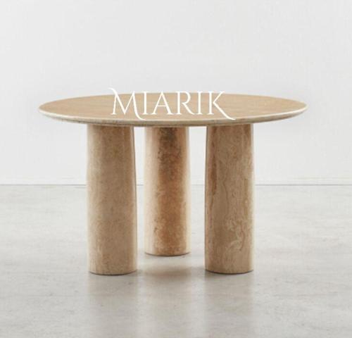 Miarik Design Mermer Traverten 3 Ayaklı Jody Orta Sehpa