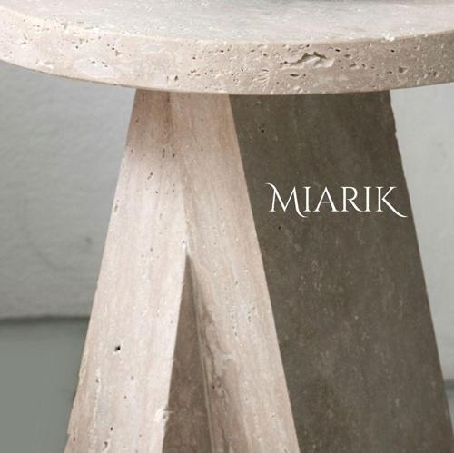 Miarik Design Traverten Joya Mermer Yan Sehpa , Masa , Orta Sehpa , Zi̇Gon