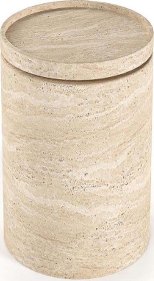 Miarik Design Traverten Kapaklı Shrub Yan Sehpa