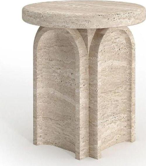 Miarik Design Traverten Mermer Nero Yan Sehpa , Masa , Orta Sehpa , Zigon