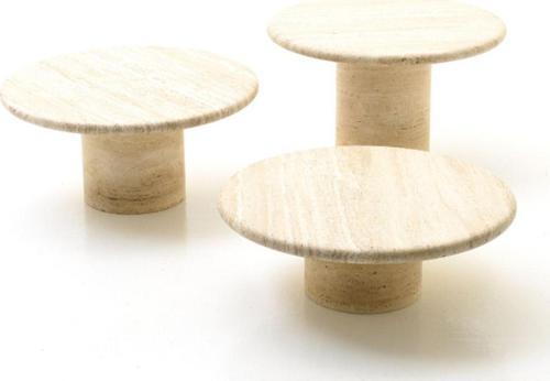 Miarik Design Traverten Mermer Yan Sehpa , Masa , Orta Sehpa , Zi̇Gon