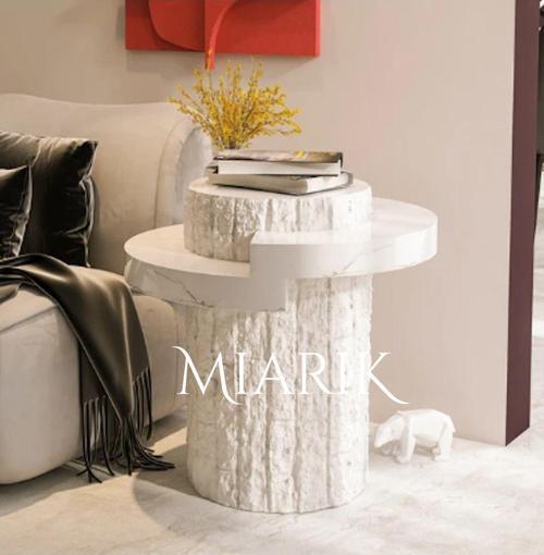 Miarik Design Traverten Patlatma Patle Mermer Yan Sehpa , Masa , Orta Sehpa , Zigon