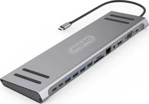Gd-9120 14 In 1 Stand Özellikli Type-c Hub Sd Kart-rj45-hdmı-vga-usb Çoğaltıcı