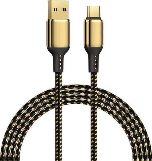 Golden Series GD-101 Type-C USB Kablo 2.4A 20W Hızlı Şarj Kablosu 18K Altın Kaplama 3 metre