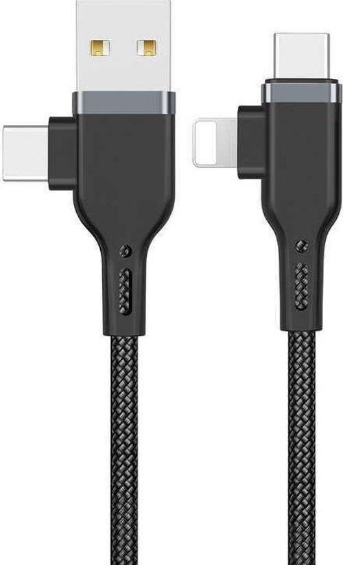 Platinum Serisi PT06 4 in 1 USB Kablo 2.4A Hızlı Şarj Kablosu 120 cm 480 Mpbs Data kablo