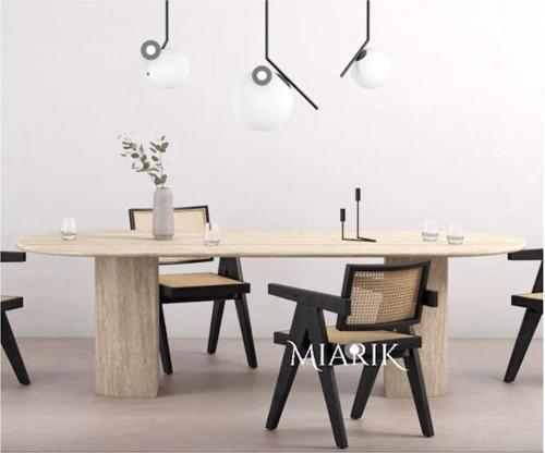 Miarik Design Delbin-Traverten Yemek Masası